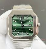 TW Factory Copy Patek Philippe Cubitus Green Embossed Dial Steel Watch 45mm